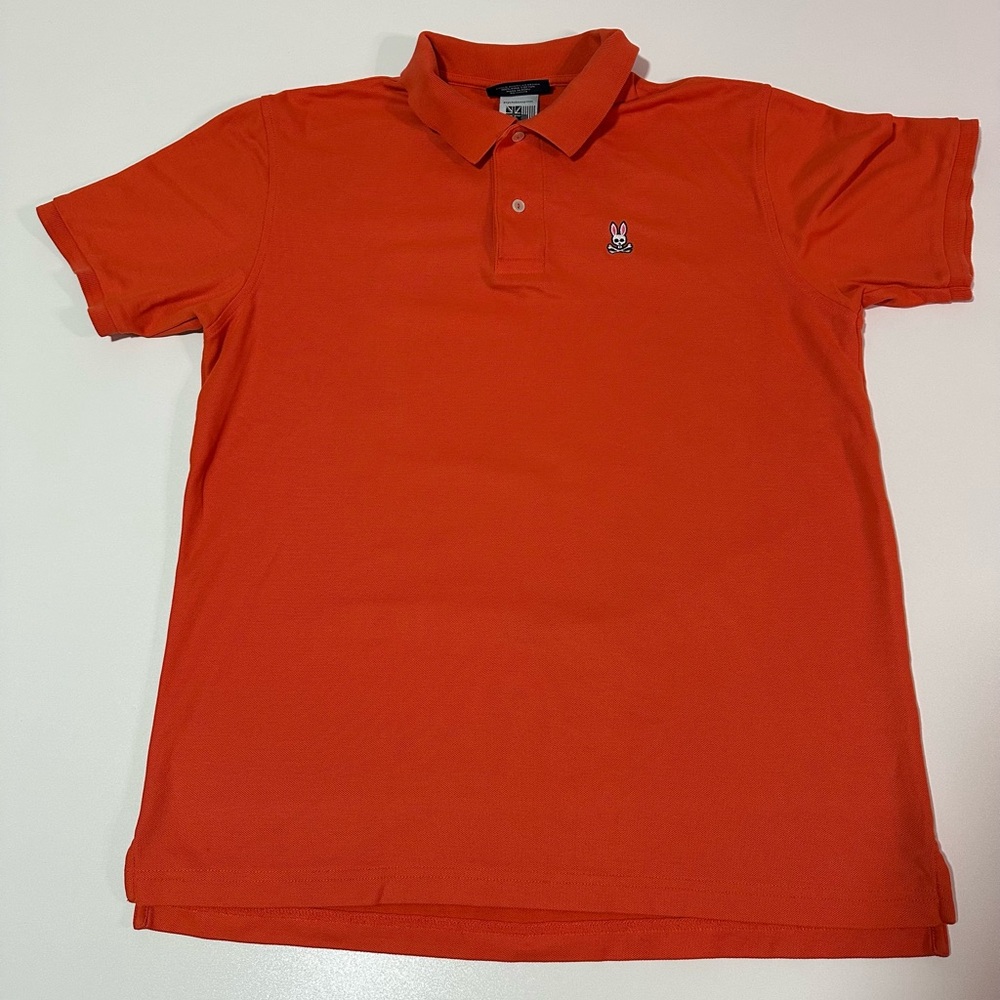 Psycho Bunny Mens Orange Short Sleeve Polo Shirt Classic Fit Size 6